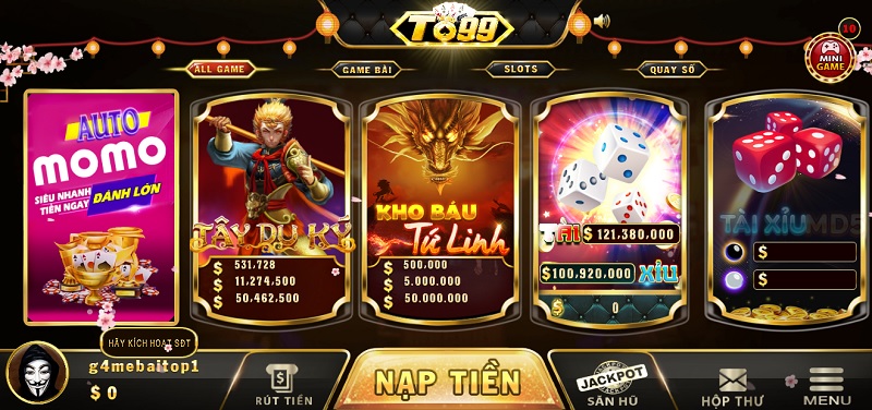 Giao diện To99 Club